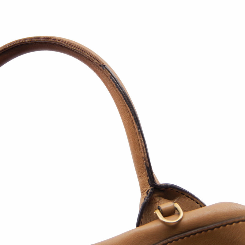 Two-way Shoulder Handbag Leather Brown - L'UXE LINK