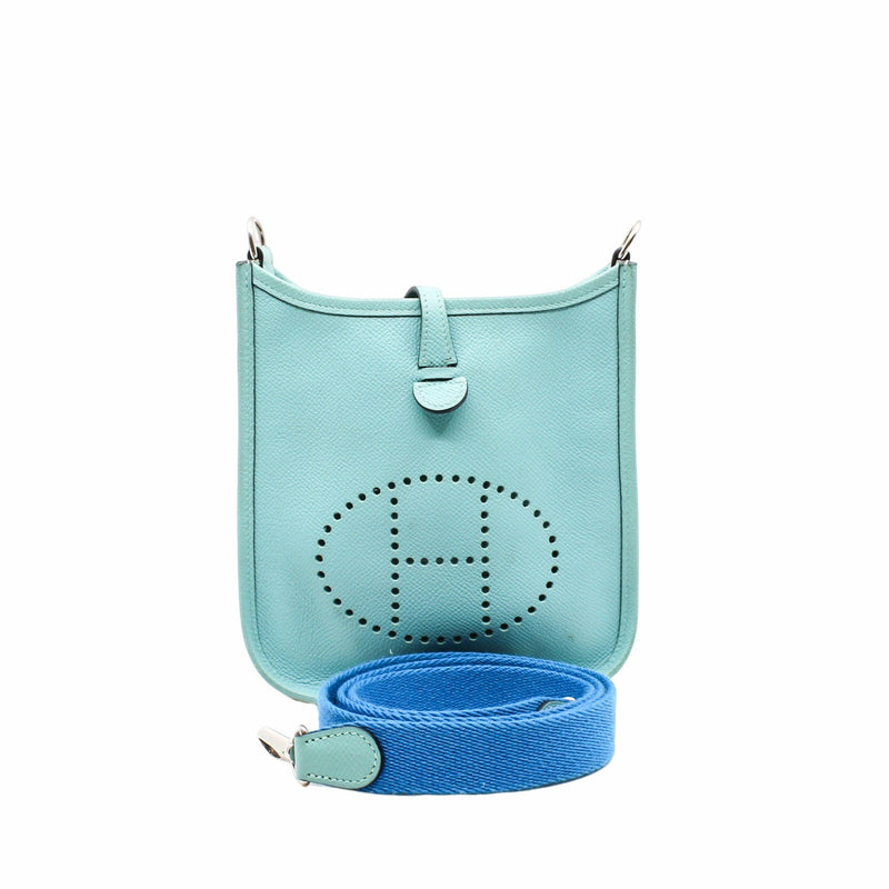 mini evelyne light blue epsom phw c stamp - L'UXE LINK